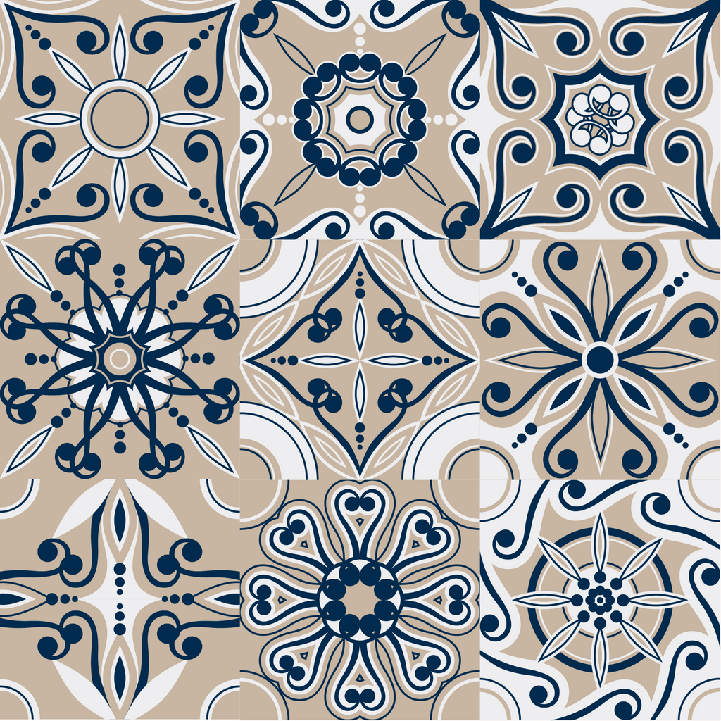 Pack de azulejos de estilo mediterraneo ornamental