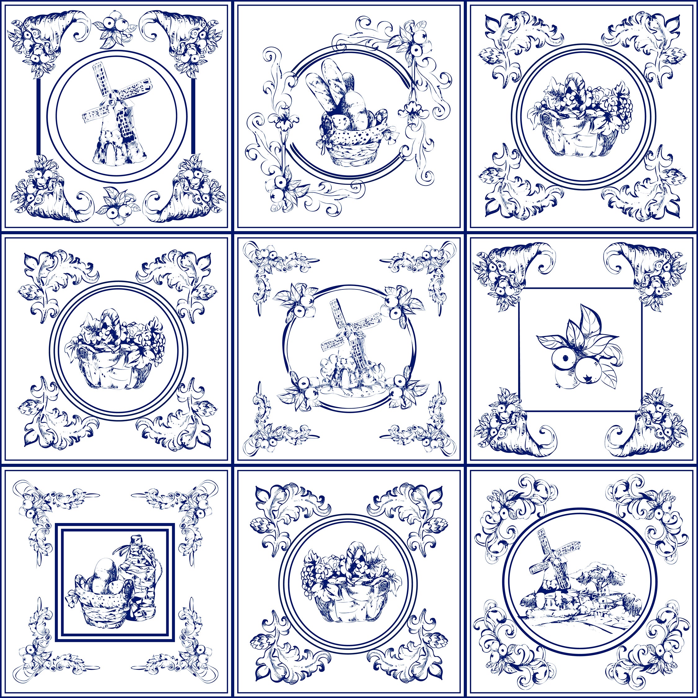 Pack de azulejos de estilo holandés 2