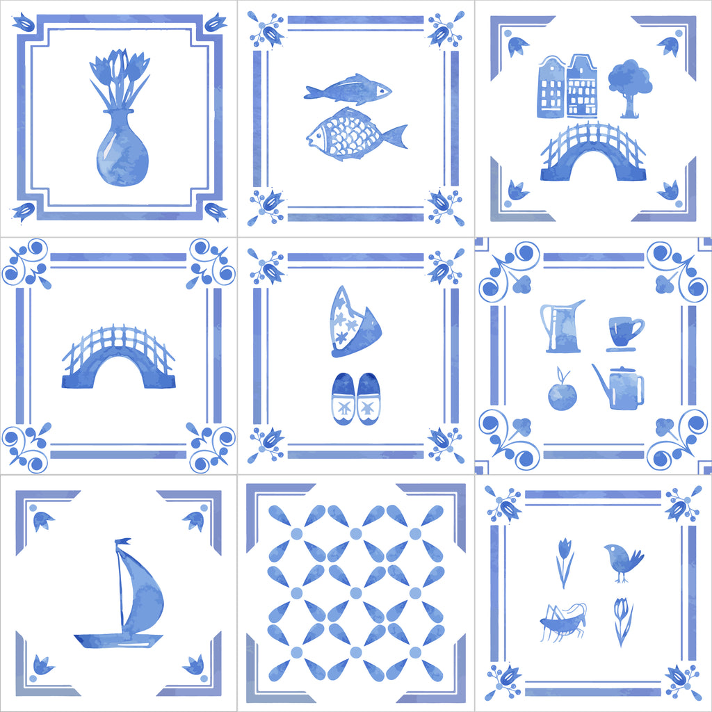 Pack de azulejos de estilo holandés