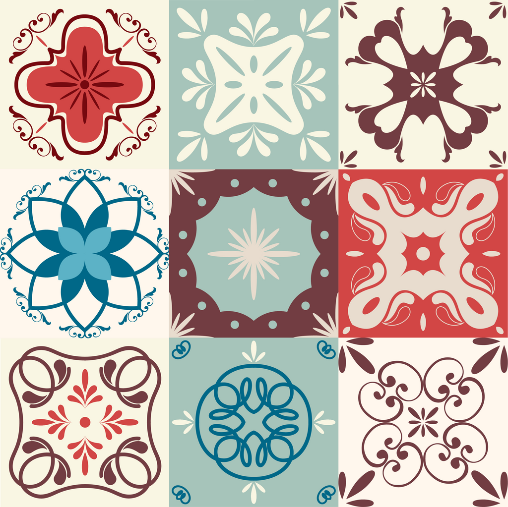Pack de azulejos de estilo ornamental