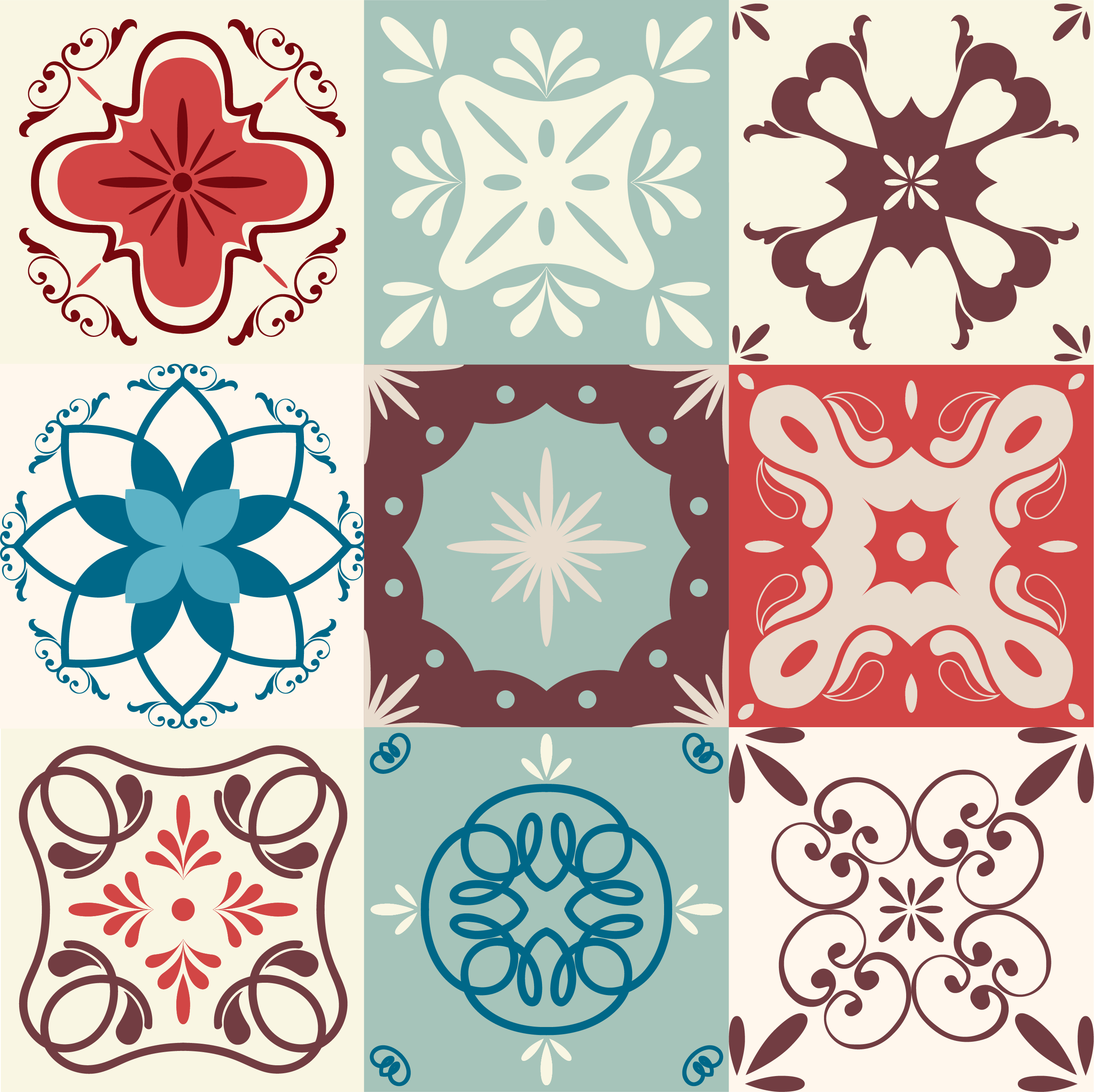 Pack de azulejos de estilo ornamental