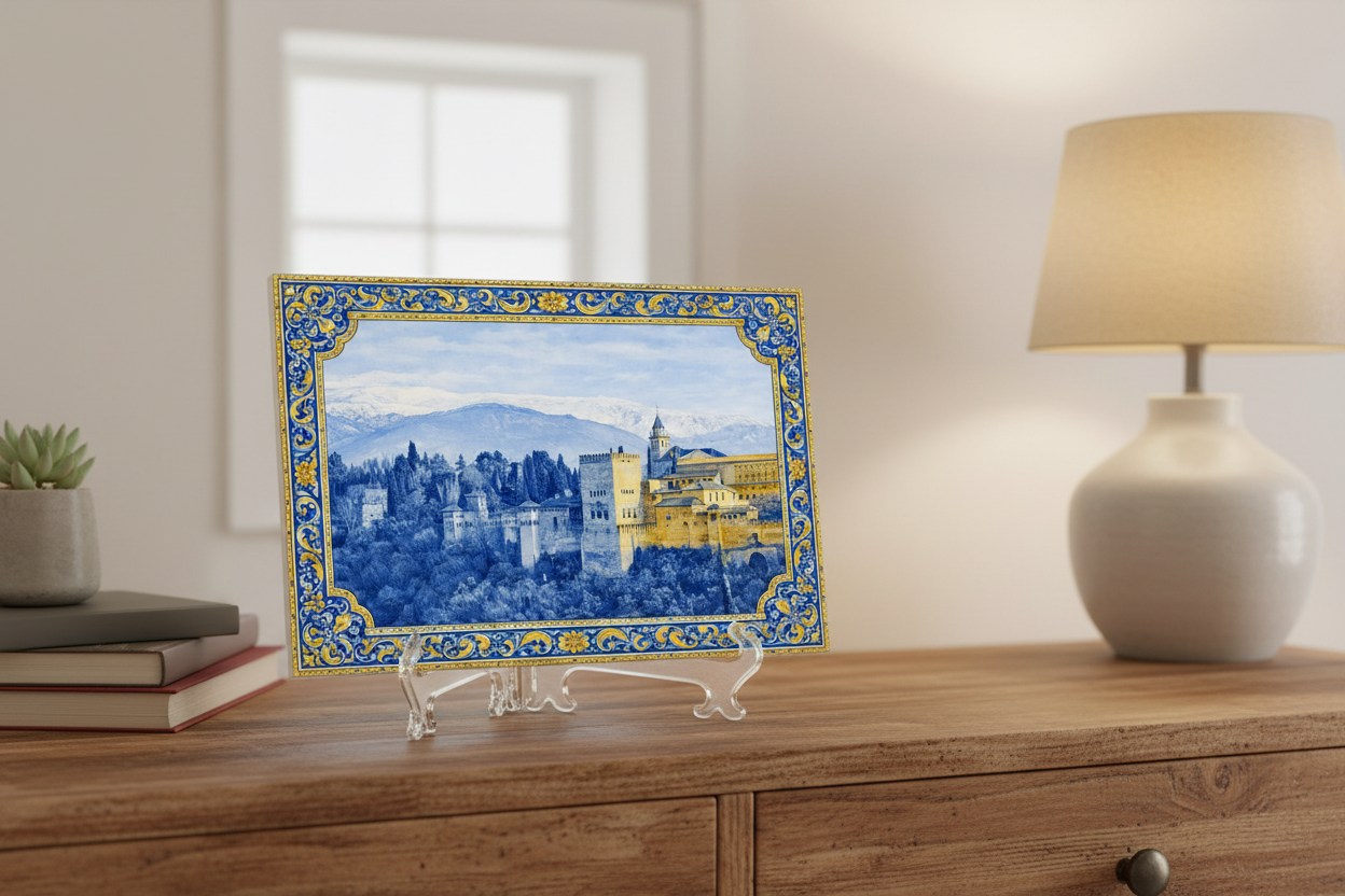 Alhambra de Granada azul y amarillo en habitación