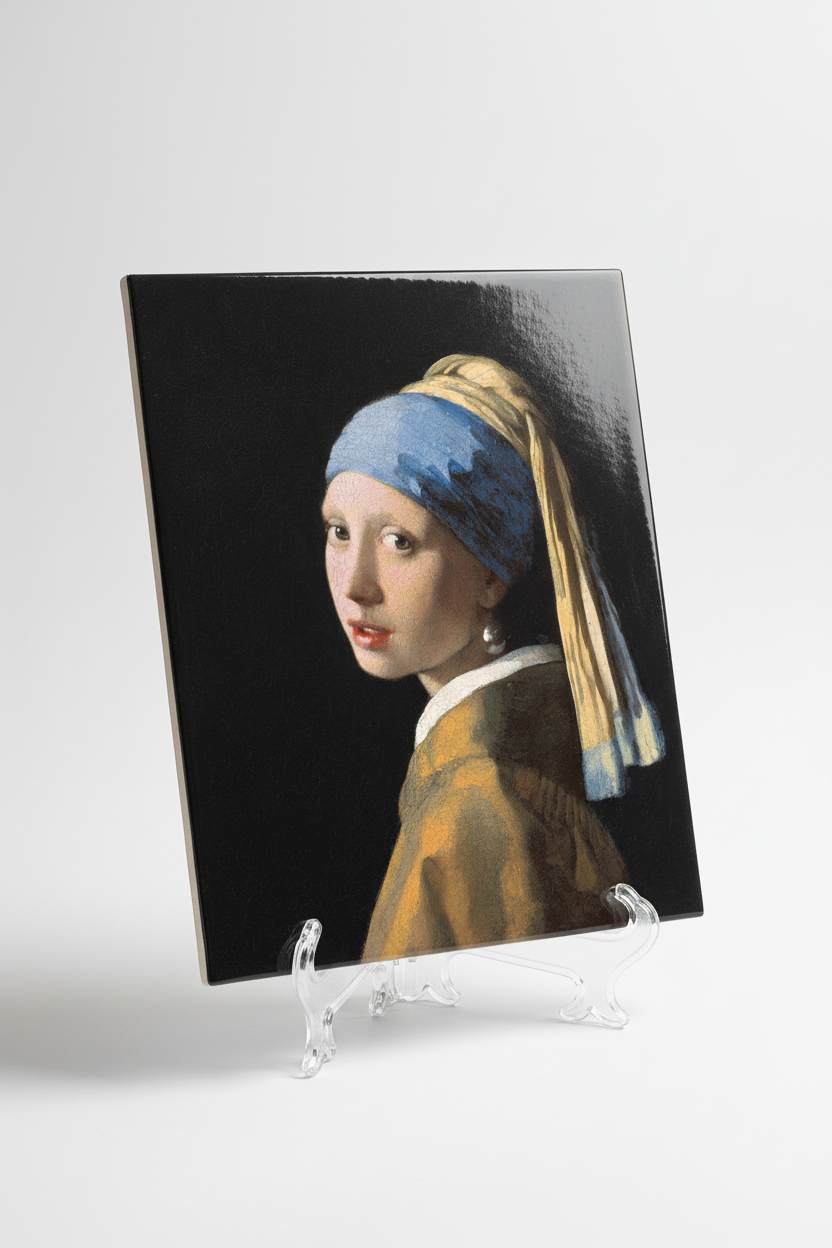 Azulejo La Joven de la Perla con soporte