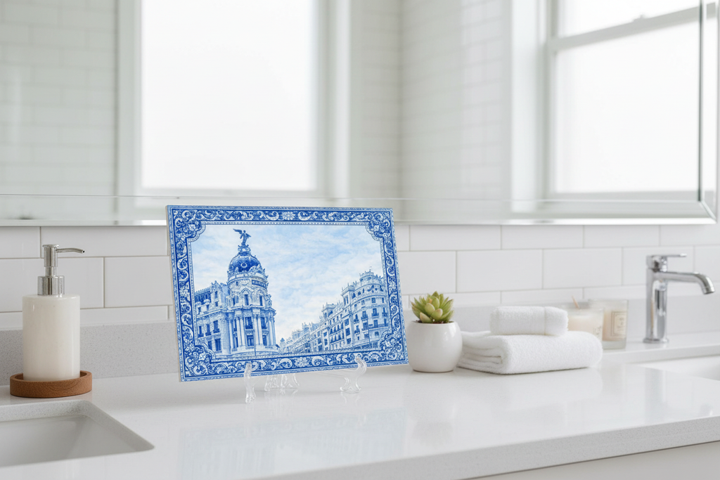 Edificio Metrópolis azul en baño