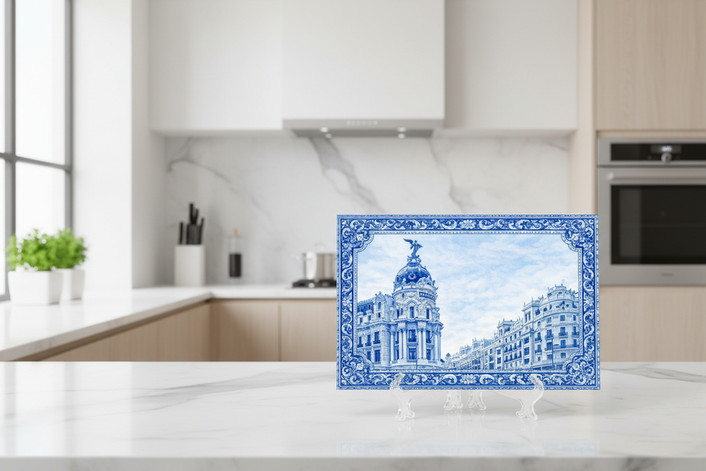 Edificio Metrópolis azul en cocina