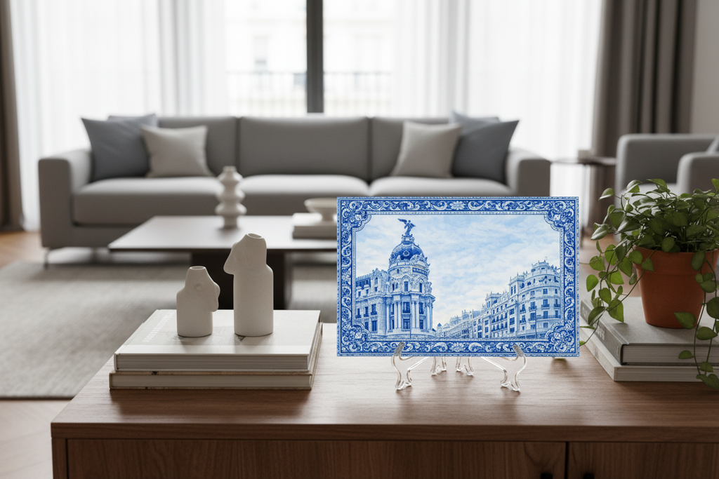 Edificio Metrópolis azul en salón