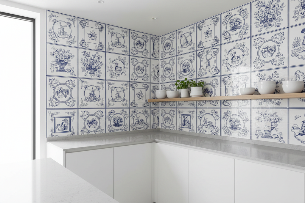 Esquina de cocina con paredes completas