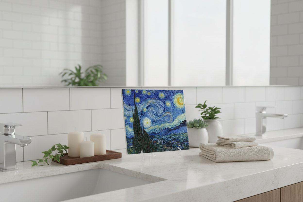 Azulejo La Noche Estrellada en baño