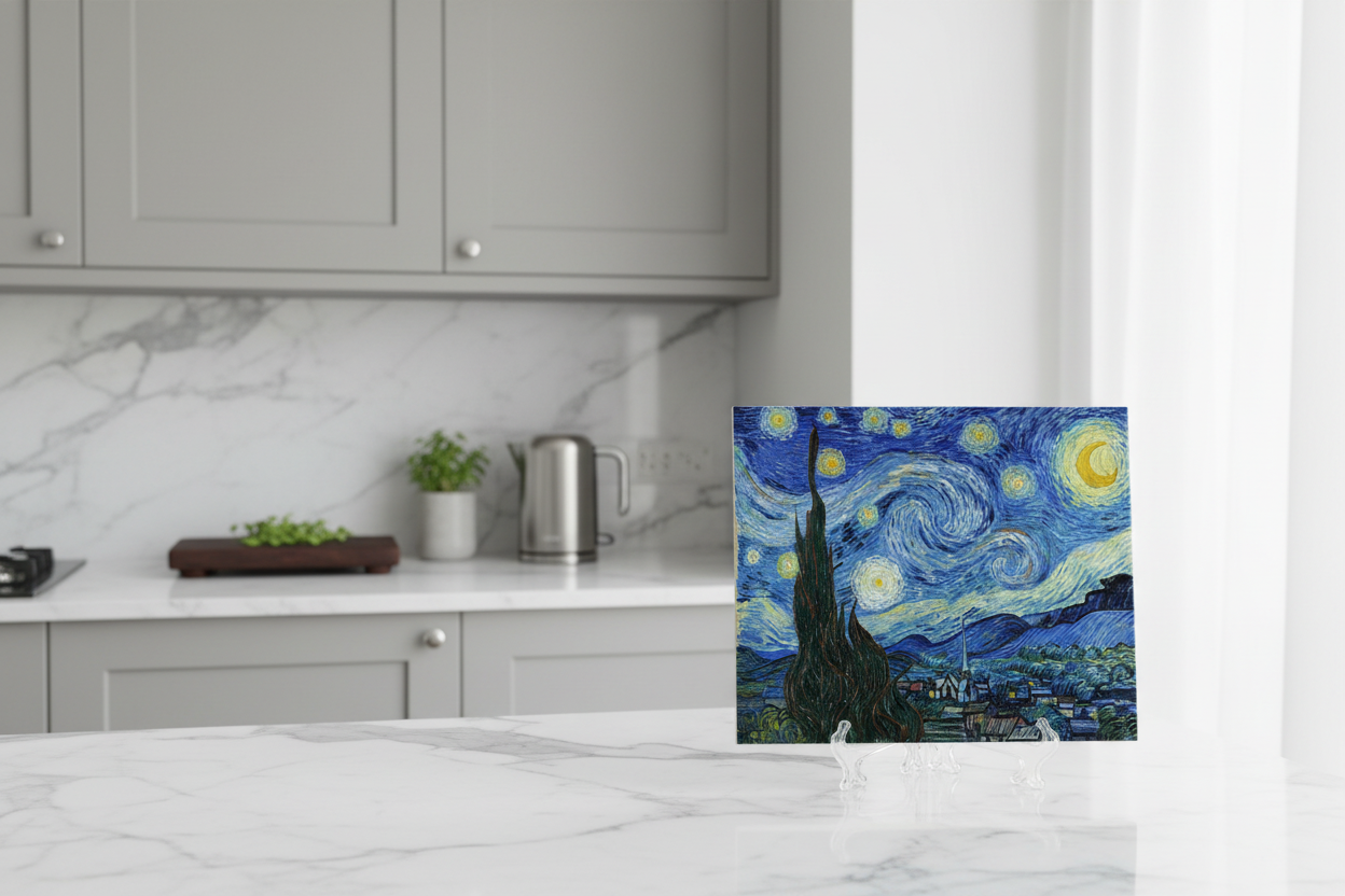 Azulejo La Noche Estrellada en cocina moderna