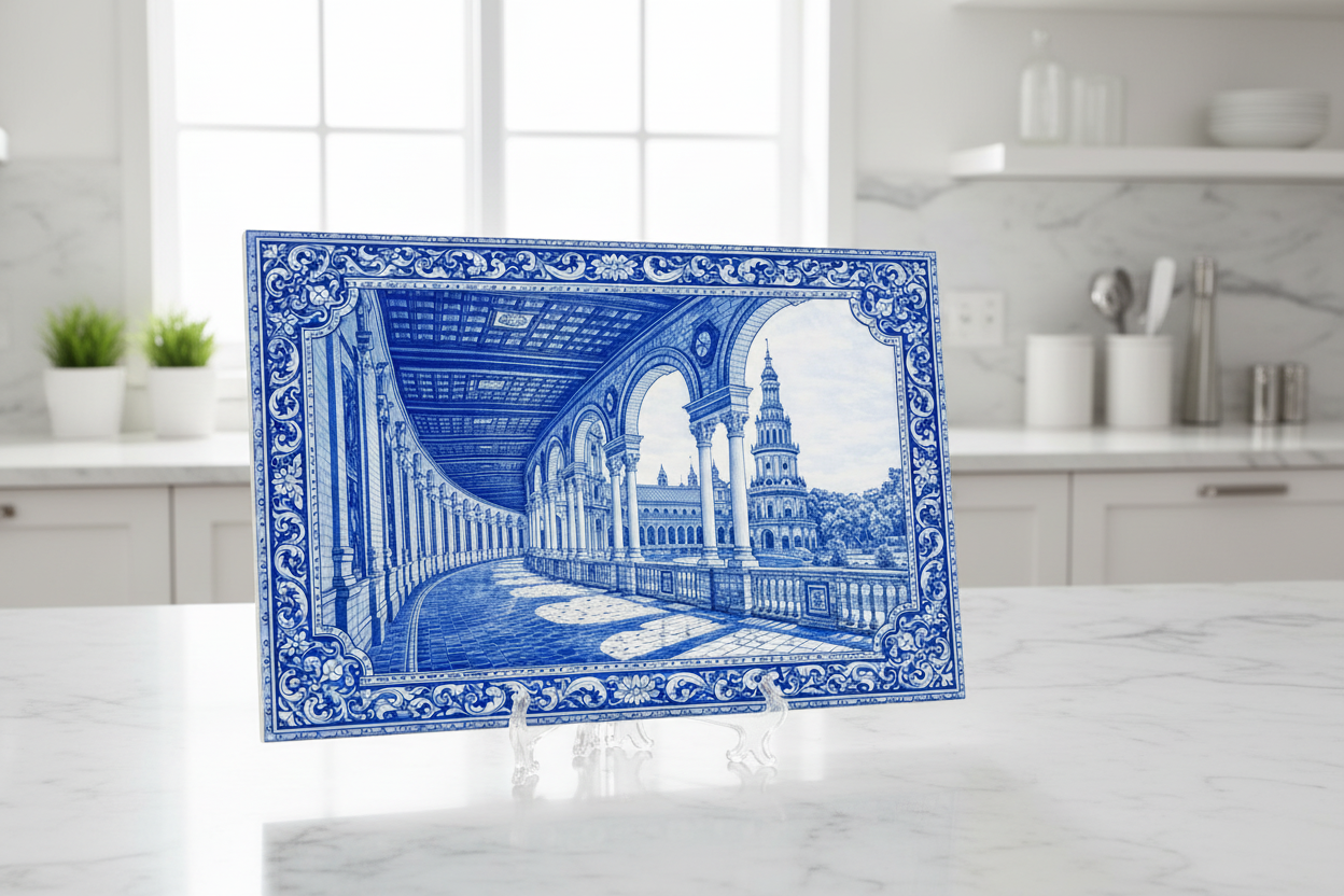 Plaza de España azul en cocina